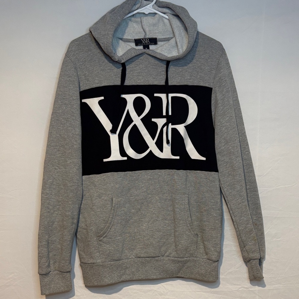 Young & Reckless Men's 'Y&R' Logo Hoodie, Grey, Size M